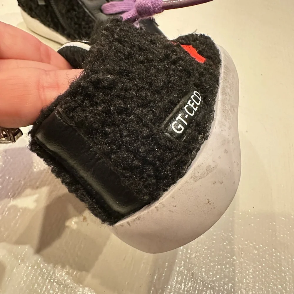 Fashion Kids Sneakers with Black Sherpa/Leather Accents